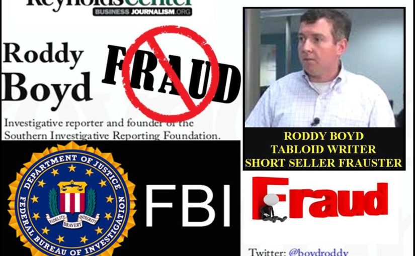 Fraud SOUTHERN INVESTIGATIVE REPORTING FOUNDATION, SIRF, RODDY BOYD in FBI Crossfire